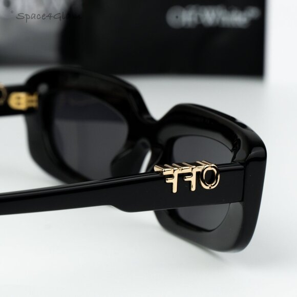 Off-White Men Sunglasses Black Grey Rectangle OERI13C RENTON 1007 BRAND NEW - Picture 5 of 12